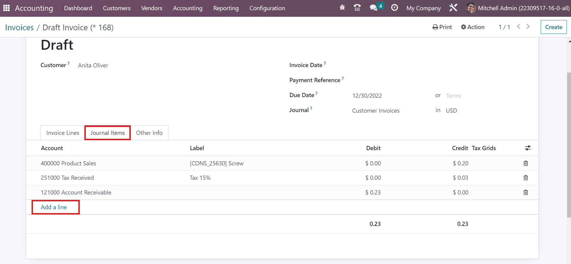 Invoice In Odoo 16