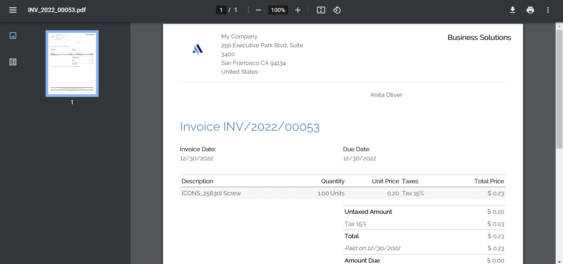 Invoice in odoo 16